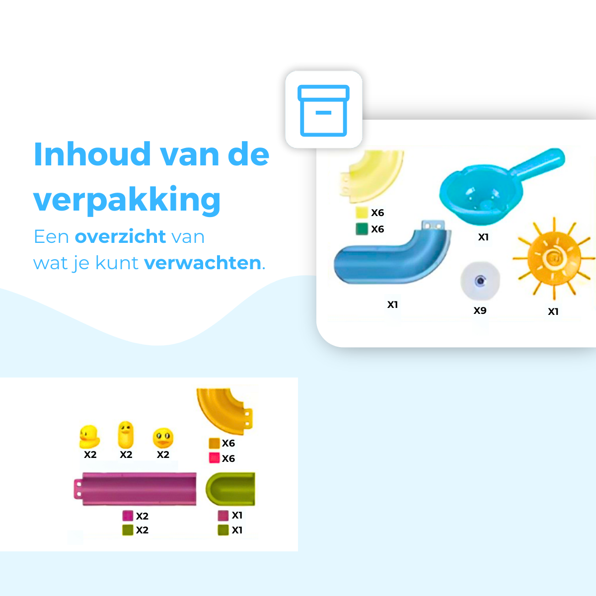 Mauzek Badspeelgoed – Montageset 48-delig