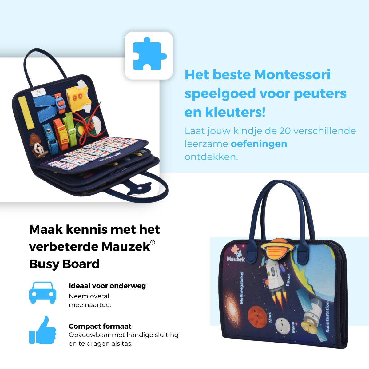 Mauzek Busy Board Ruimte - Activiteitenboek - Nederlands