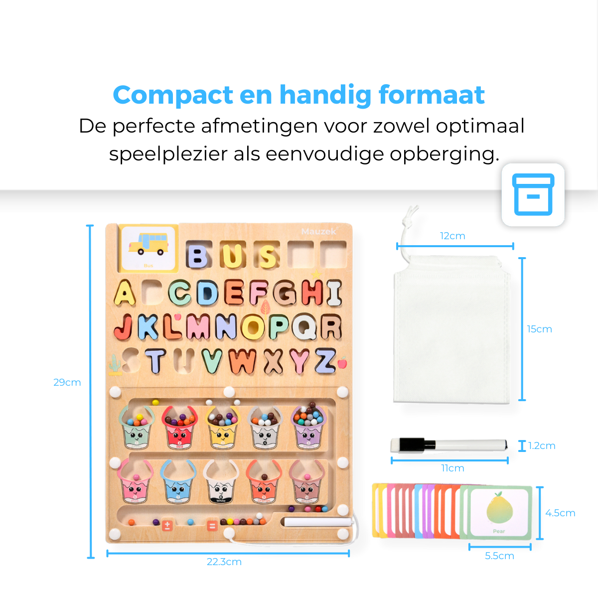 Mauzek Magnetisch Doolhof Letters en Kleuren