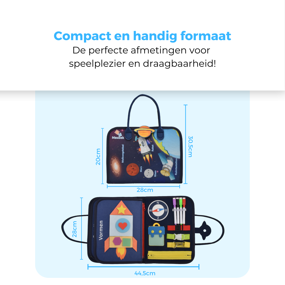 Mauzek Busy Board Ruimte - Activiteitenboek - Nederlands