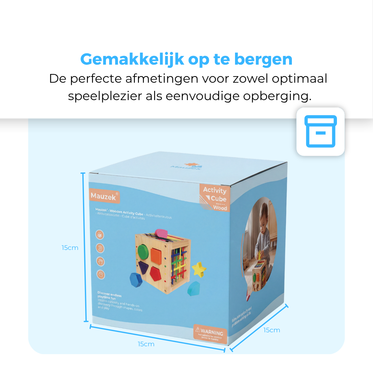 Mauzek Houten Activiteiten Kubus