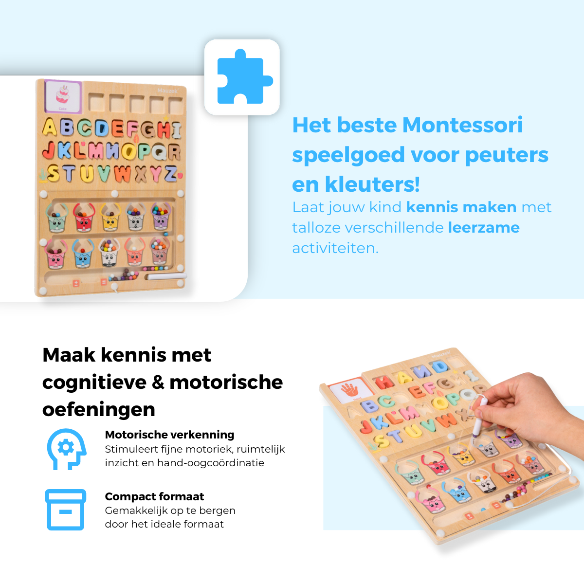 Mauzek Magnetisch Doolhof Letters en Kleuren