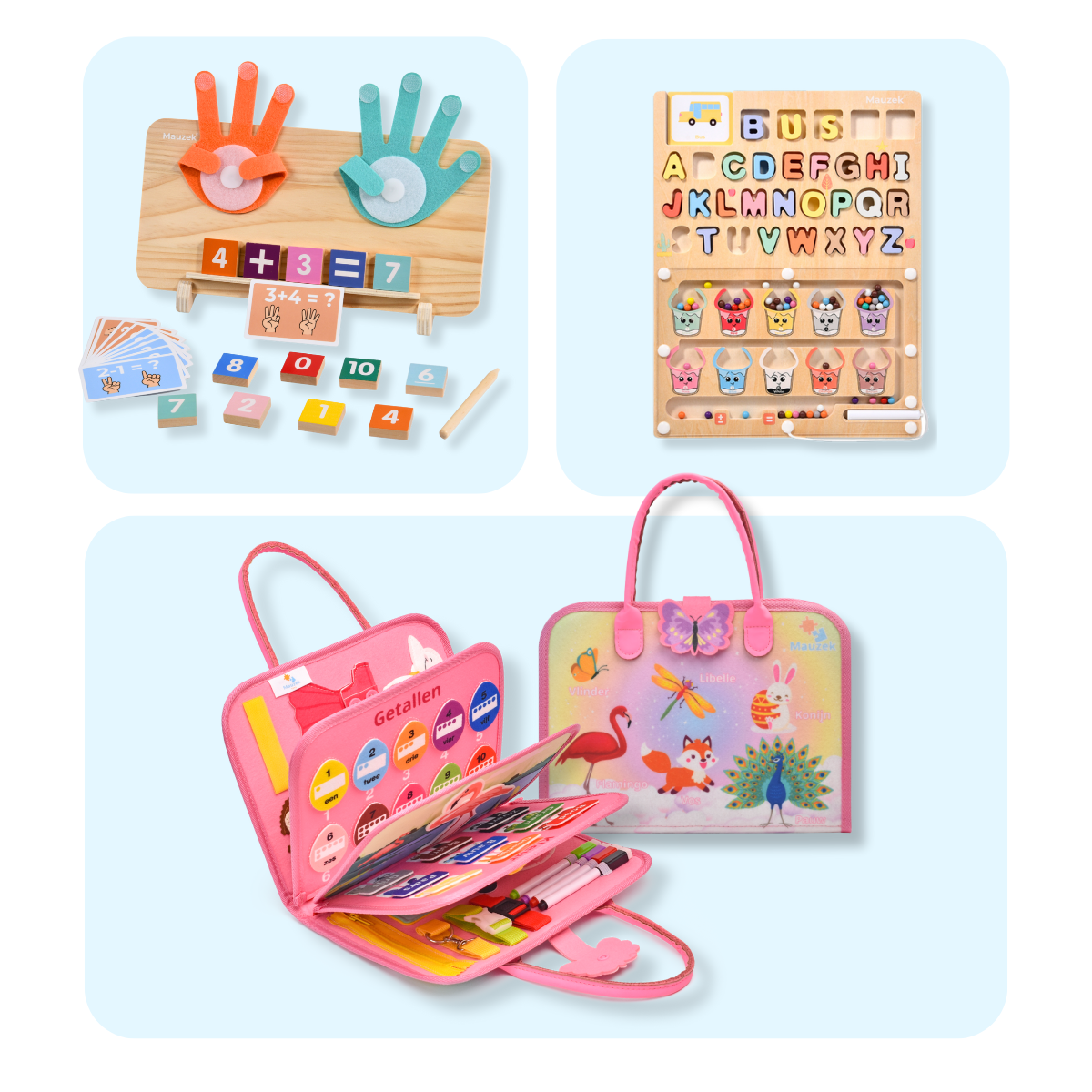 Mauzek Fantasie Leeravontuur  – Leren & Spelen zonder Scherm (3-in-1 Set)