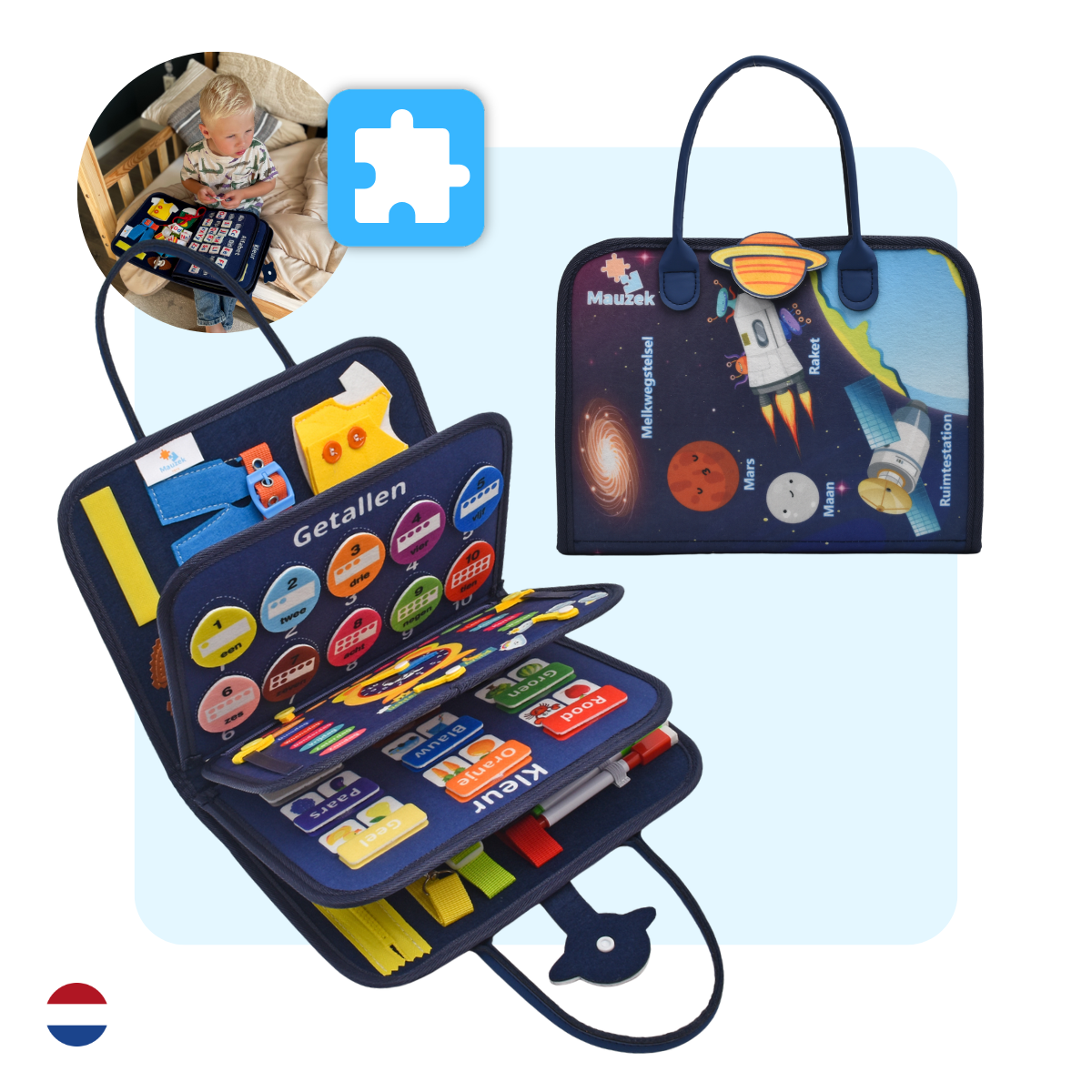 Mauzek Busy Board Ruimte - Activiteitenboek - Nederlands