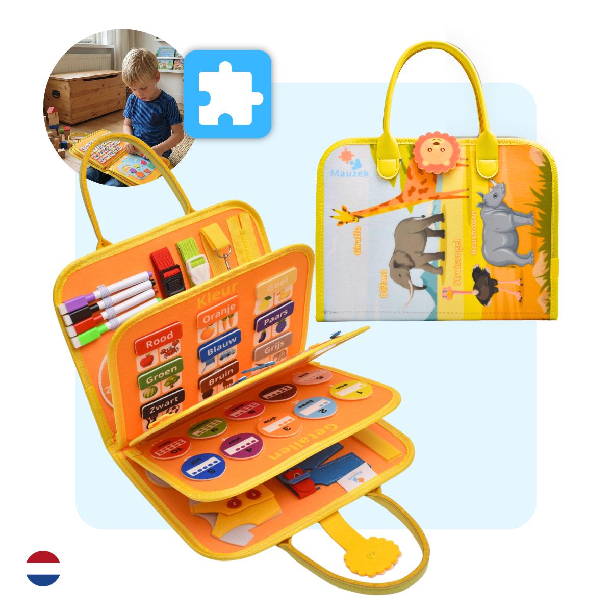 Mauzek Busy Board Savanne - Activiteitenboek - Nederlands