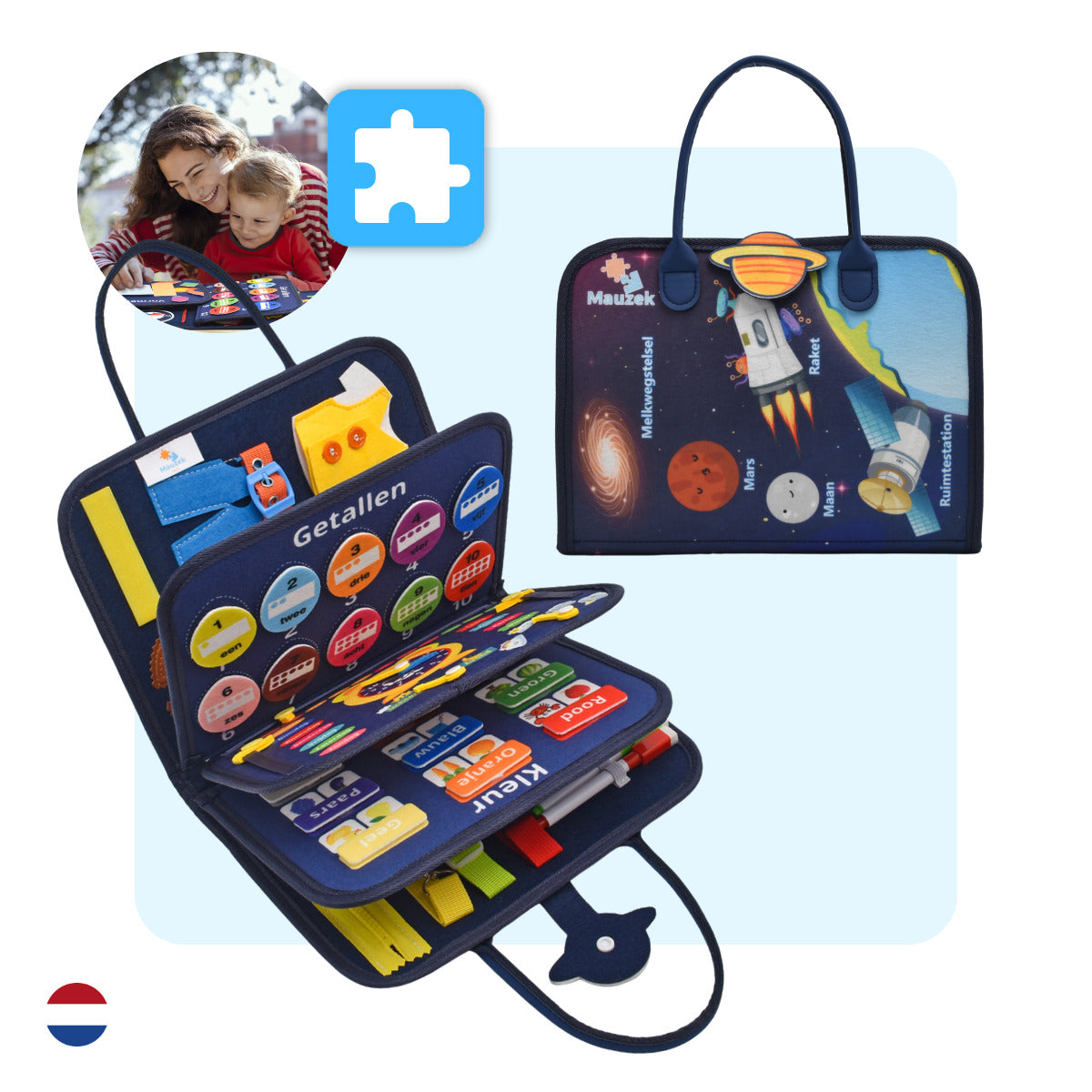 Mauzek® Busy Board Ruimte - Nederlands