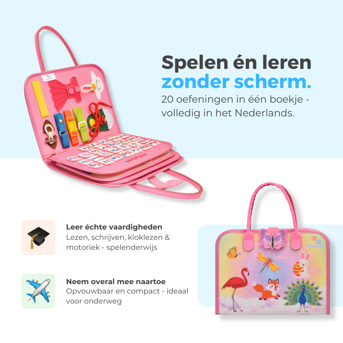 Mauzek Busy Board Fantasie - Activiteitenboek - Nederlands