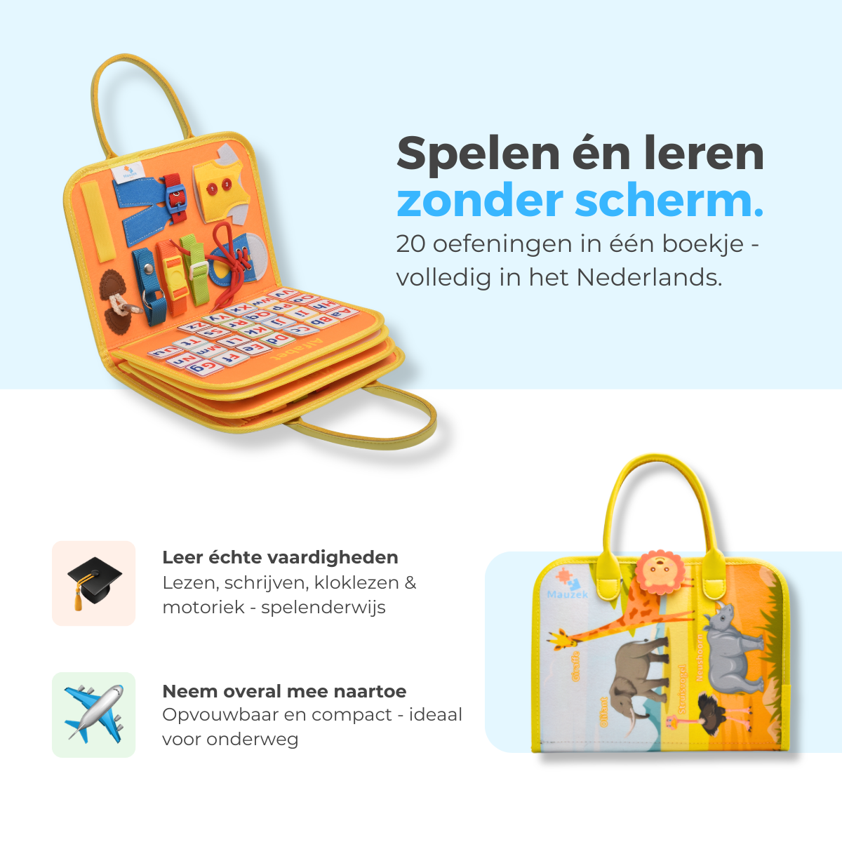 Mauzek Busy Board Savanne - Activiteitenboek - Nederlands