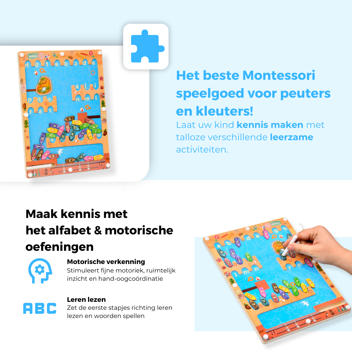 Mauzek® Magnetisch Doolhof Alfabet