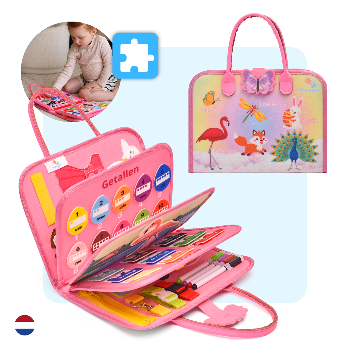 Mauzek Busy Board Fantasie - Nederlands