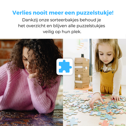 Puzzel Sorteerbakjes – Met Deksel - 6-delig – Grijs