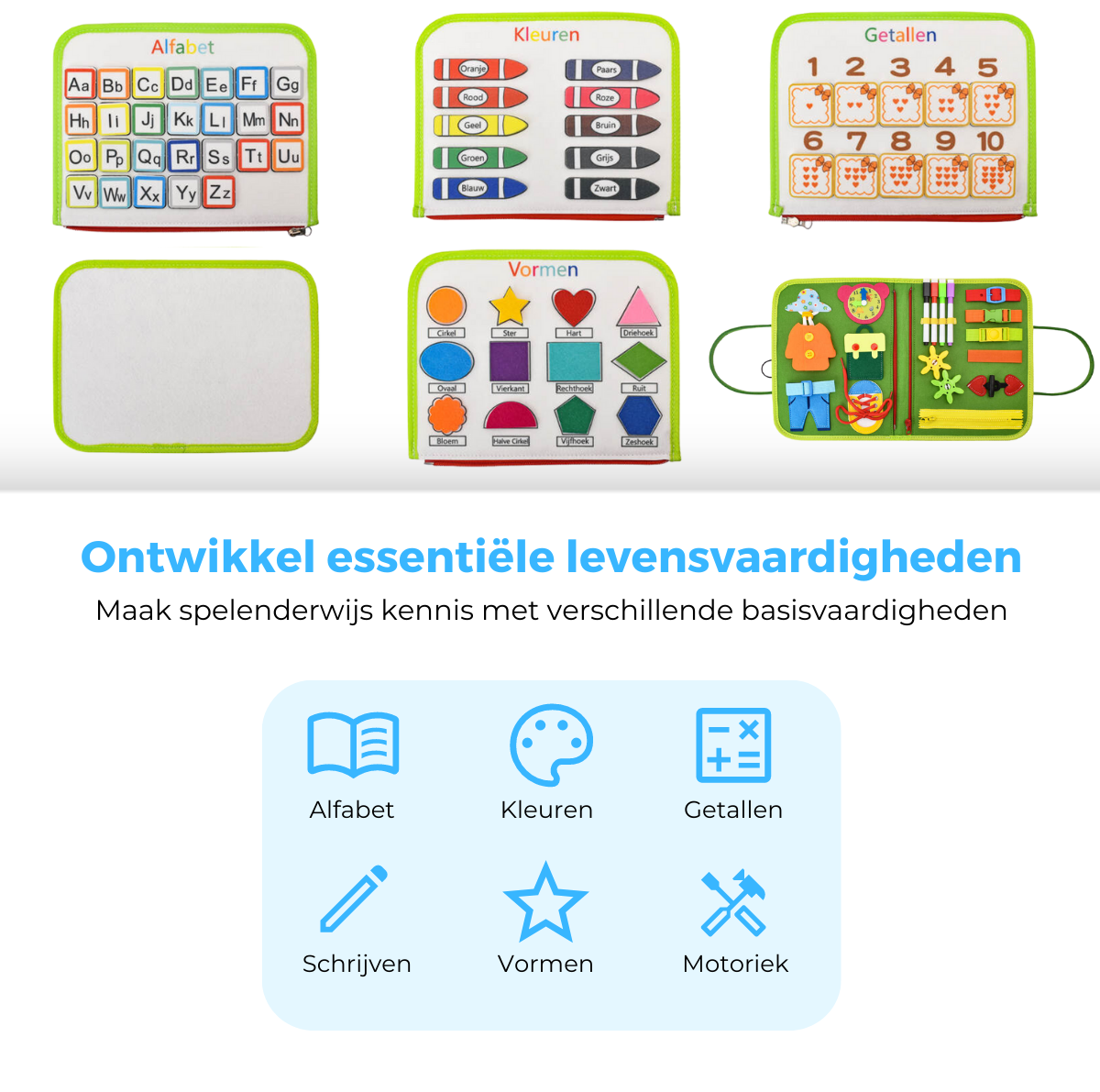 Mauzek® Busy Board - Nederlands - Montessori speelgoed