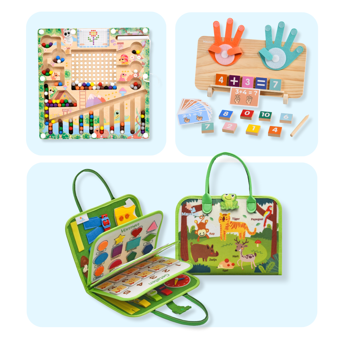 Mauzek Bos Leer Bundel  – Leren & Spelen zonder Scherm (3-in-1 Set)