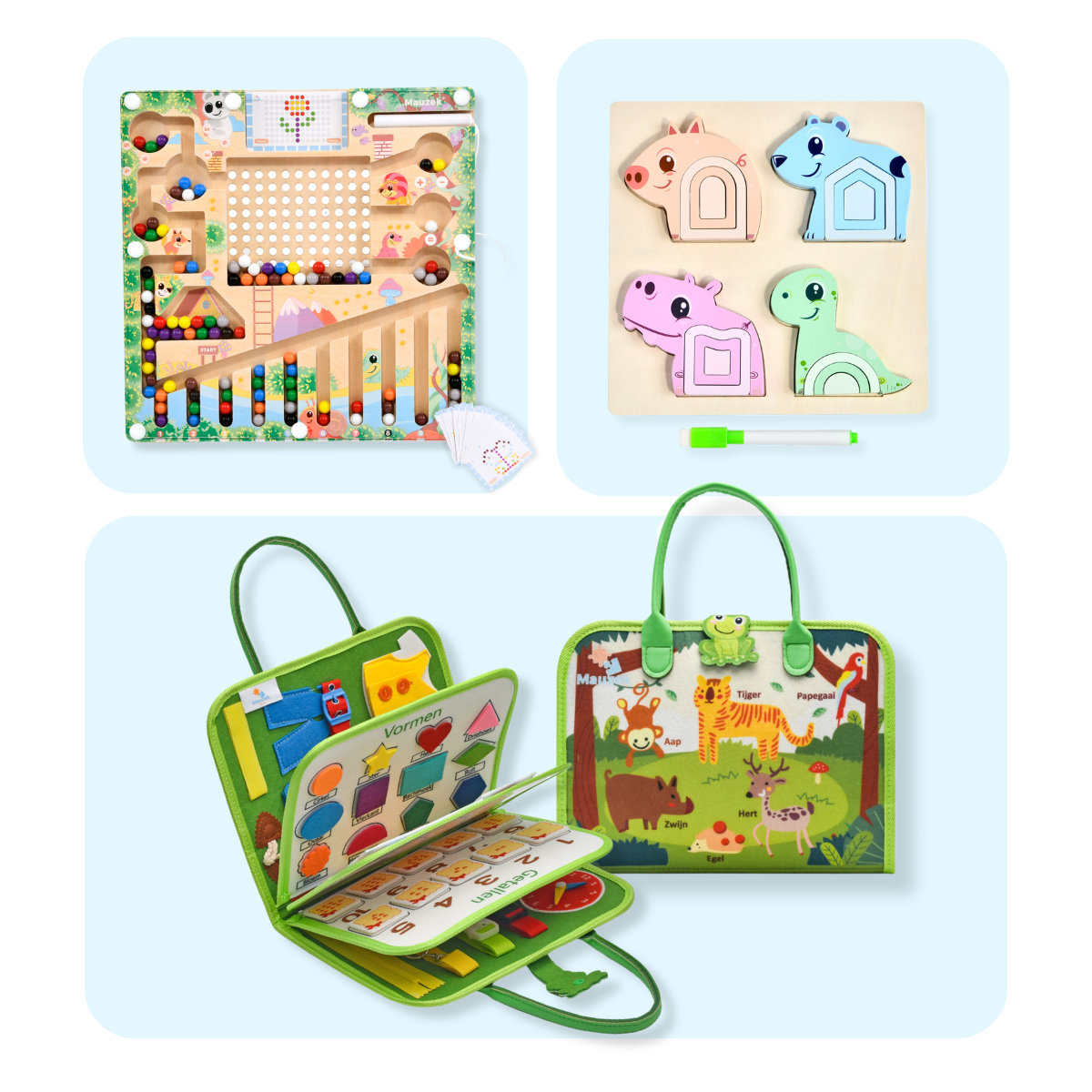 Mauzek Bos Groei Bundel – Leren & Spelen zonder Scherm (3-in-1 Set)