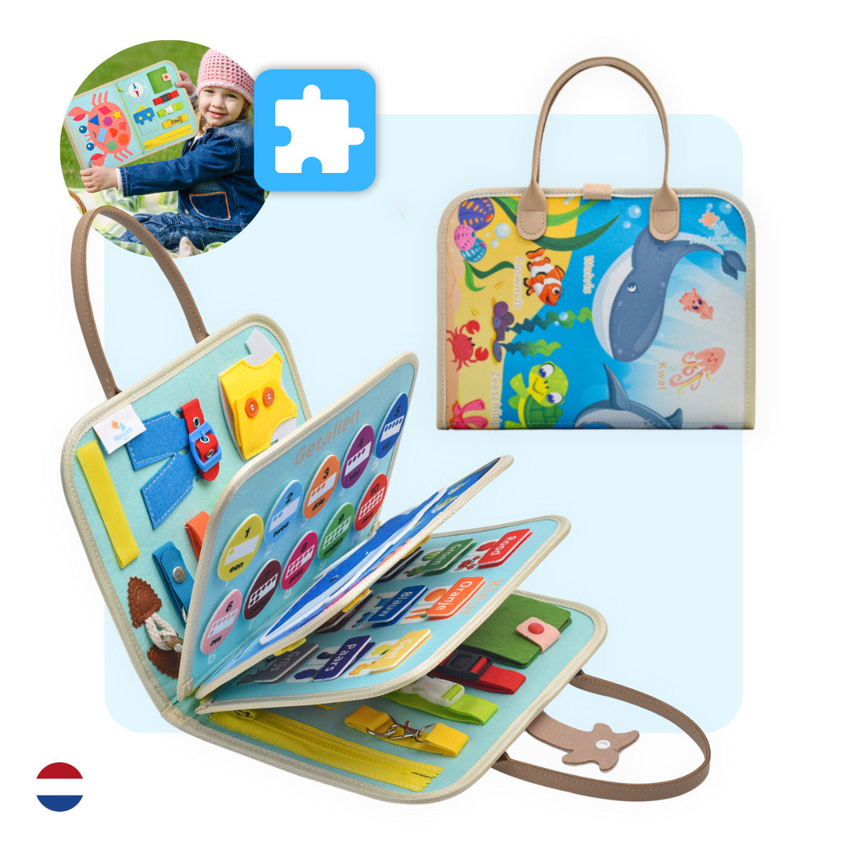 Mauzek® Busy Board Oceaan – Nederlands